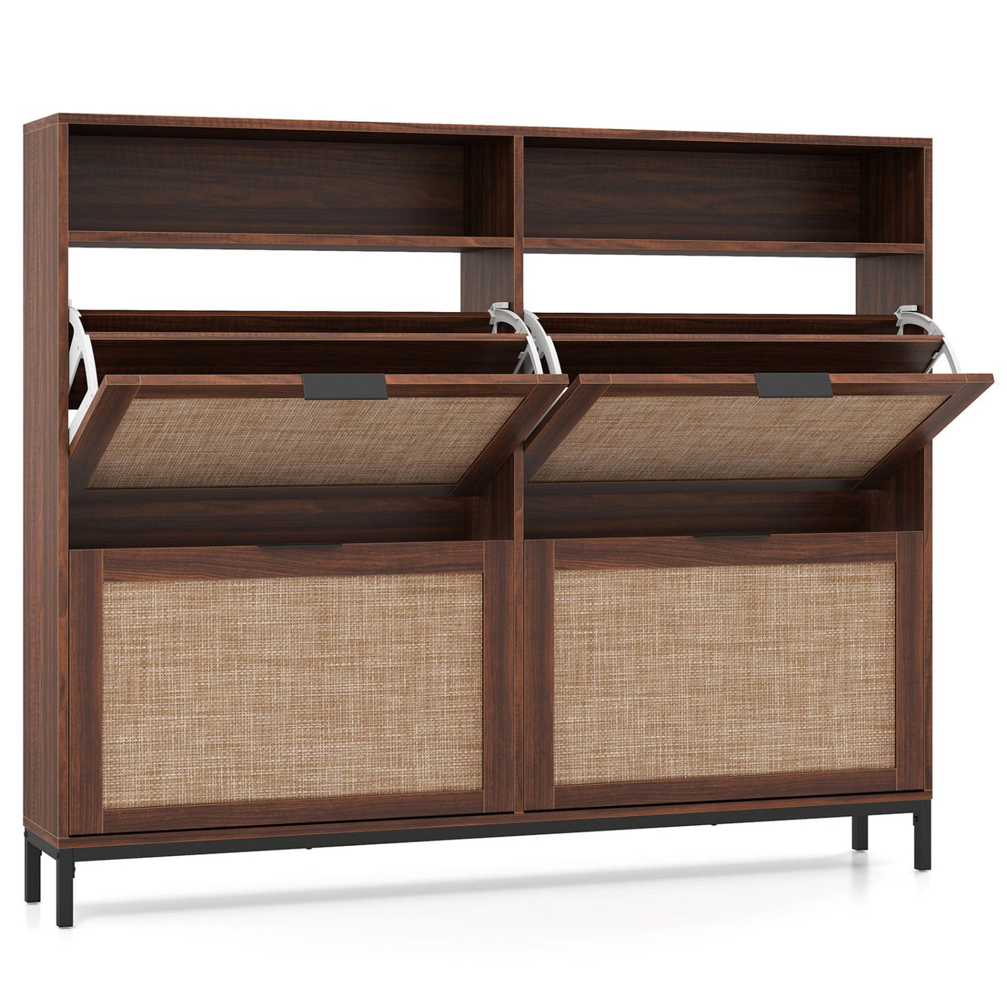 Shoe Storage Cabinet, 4 Flip Drawers, Adjustable Shelves, Natural Shoe Racks & Storage Benches at Gallery Canada