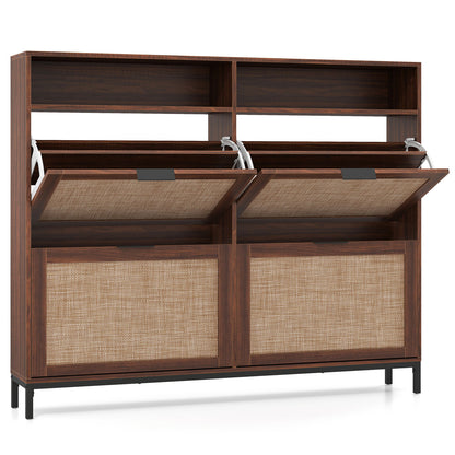 Shoe Storage Cabinet, 4 Flip Drawers, Adjustable Shelves, Natural Shoe Racks & Storage Benches at Gallery Canada