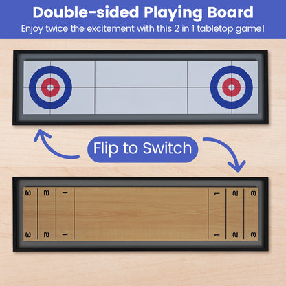 Shuffleboard & Curling 2-in-1 Board Game, Portable Tabletop Game Room at Gallery Canada