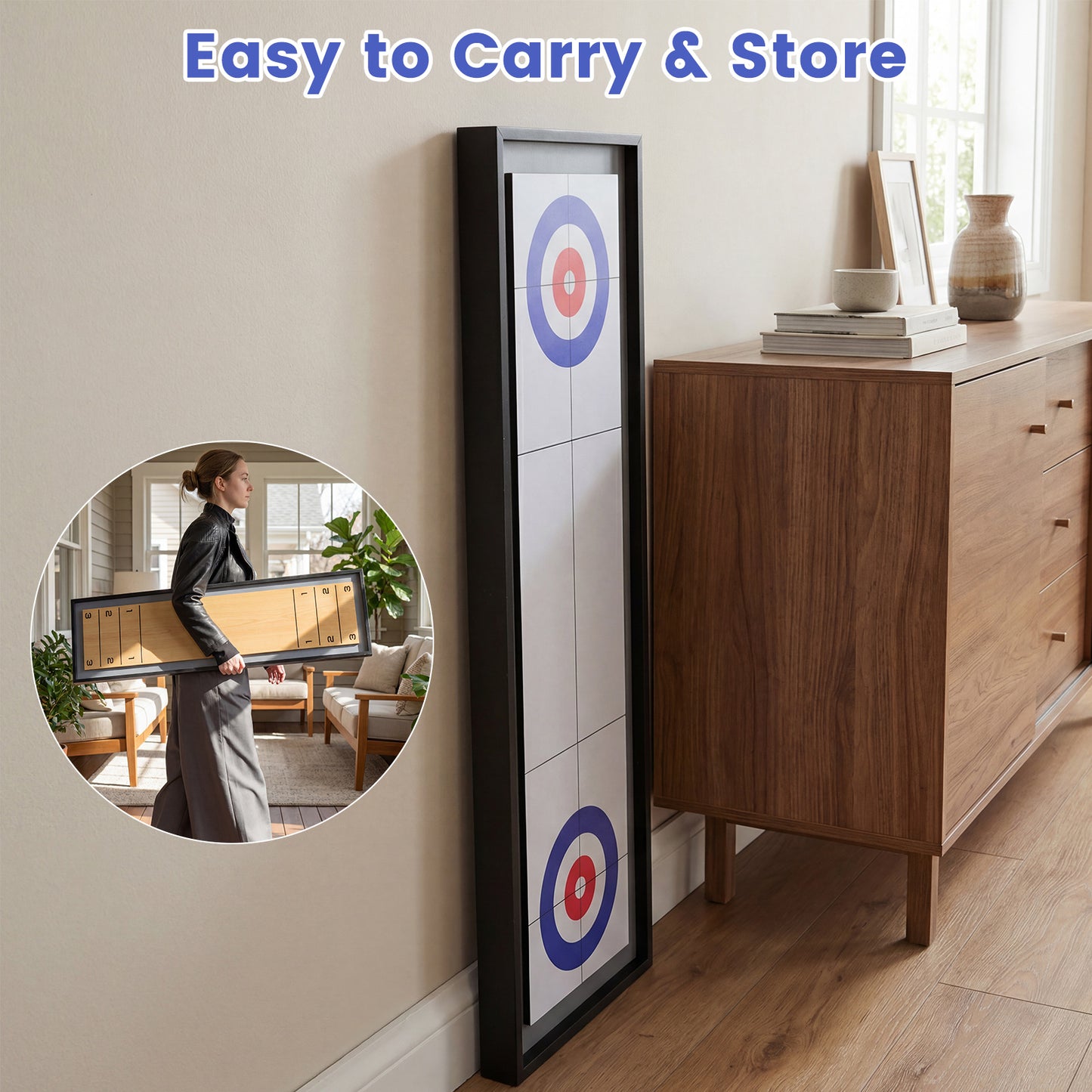 Shuffleboard & Curling 2-in-1 Board Game, Portable Tabletop Game Room at Gallery Canada