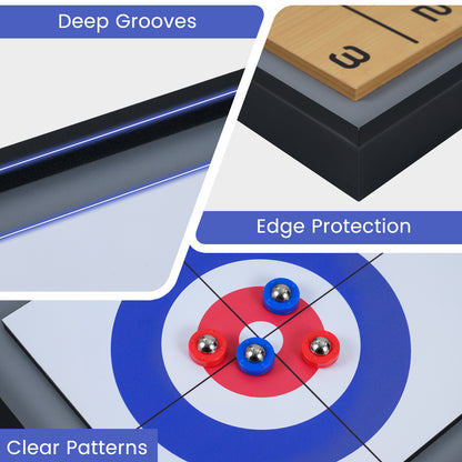 Shuffleboard & Curling 2-in-1 Board Game, Portable Tabletop Game Room at Gallery Canada