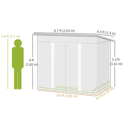 7'x 4' Metal Patio Storage Shed, Garden Tool Utility Unit, Green Sheds at Gallery Canada