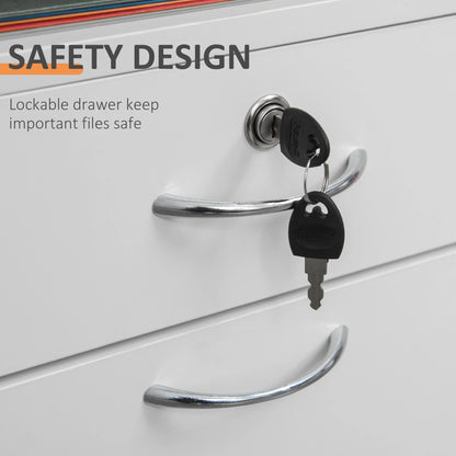 24" Vertical Filing Cabinet with Lock, Mobile, White Office Cabinets & Cupboards at Gallery Canada