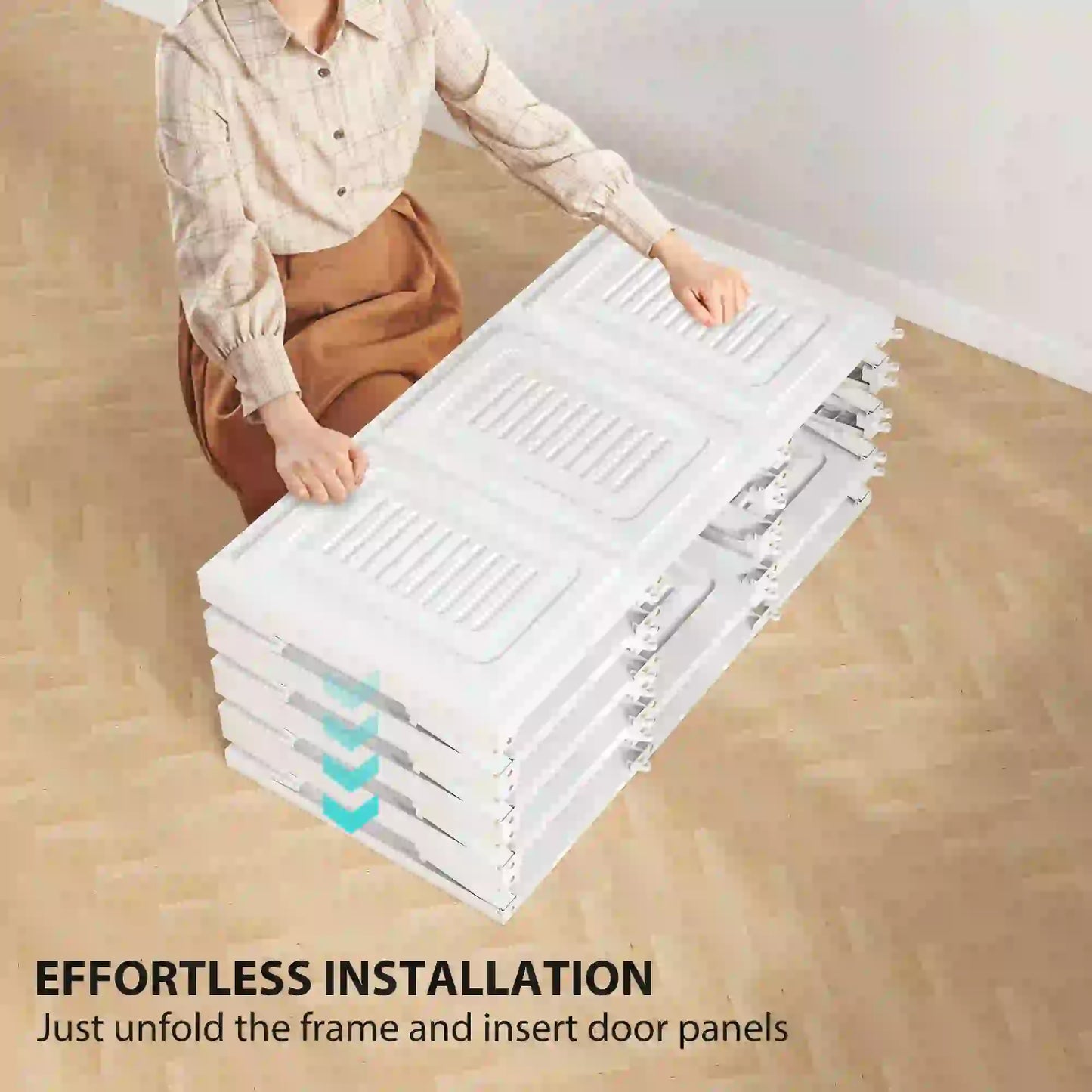 Portable Wardrobe, Foldable Plastic Closet, 8 Compartments, 2 Hanging Rods, White Clothing Storage at Gallery Canada