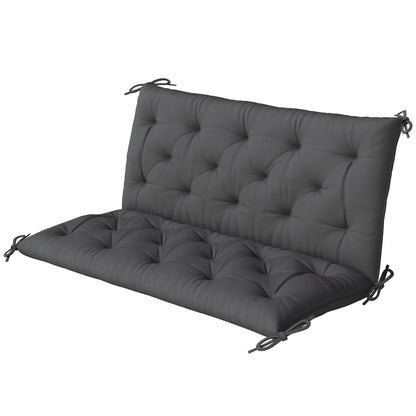 2 Seater Garden Bench Cushion, Thick Outdoor Non-Slip, 47" x 43" x 5", Black Patio Chair Cushions at Gallery Canada