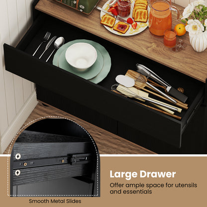 Wooden Sideboard Buffet Cabinet, Storage Kitchen Cabinet, Black Sideboards Cabinets & Buffets at Gallery Canada