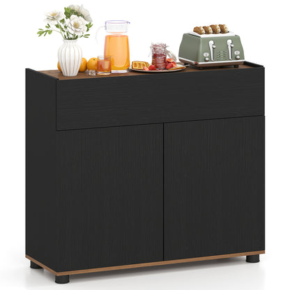 Wooden Sideboard Buffet Cabinet, Storage Kitchen Cabinet, Black Sideboards Cabinets & Buffets at Gallery Canada