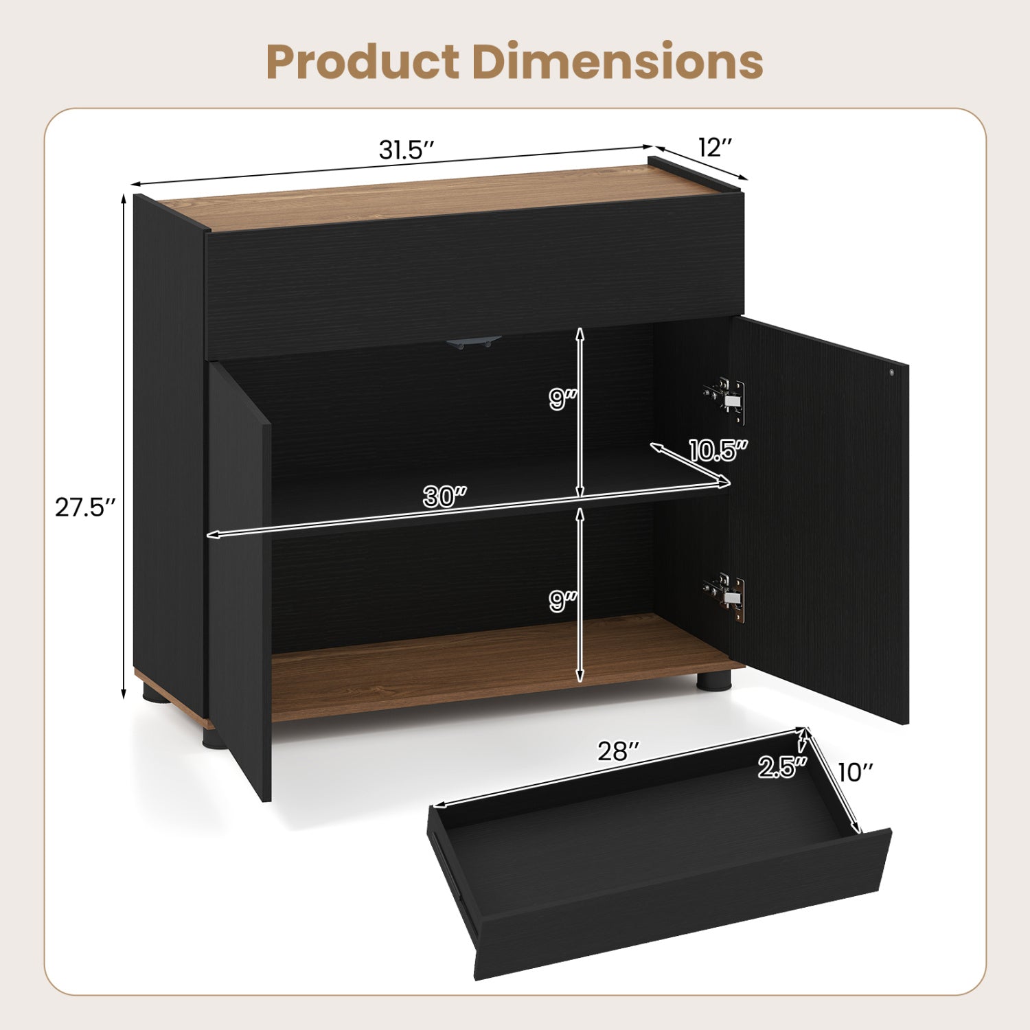 Wooden Sideboard Buffet Cabinet, Storage Kitchen Cabinet, Black Sideboards Cabinets & Buffets at Gallery Canada