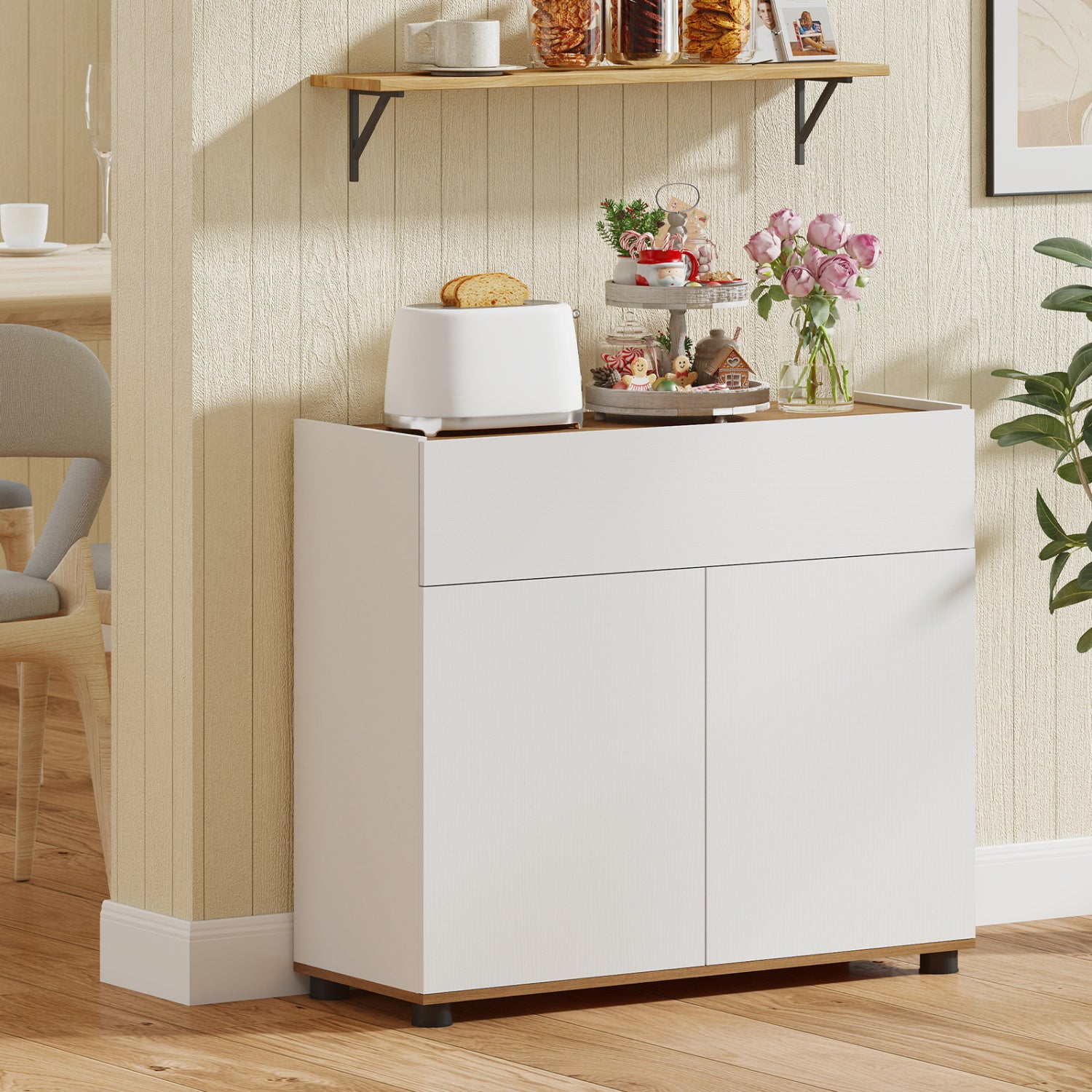 Sideboard Buffet Cabinet, Wooden Kitchen Storage, White Sideboards Cabinets & Buffets at Gallery Canada
