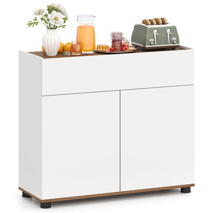 Sideboard Buffet Cabinet, Wooden Kitchen Storage, White Sideboards Cabinets & Buffets White at Gallery Canada