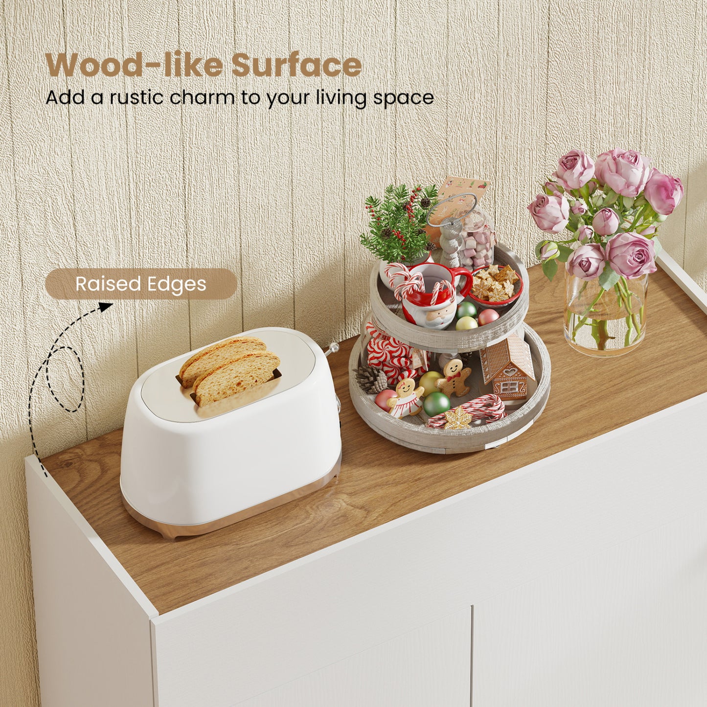 Sideboard Buffet Cabinet, Wooden Kitchen Storage, White Sideboards Cabinets & Buffets at Gallery Canada