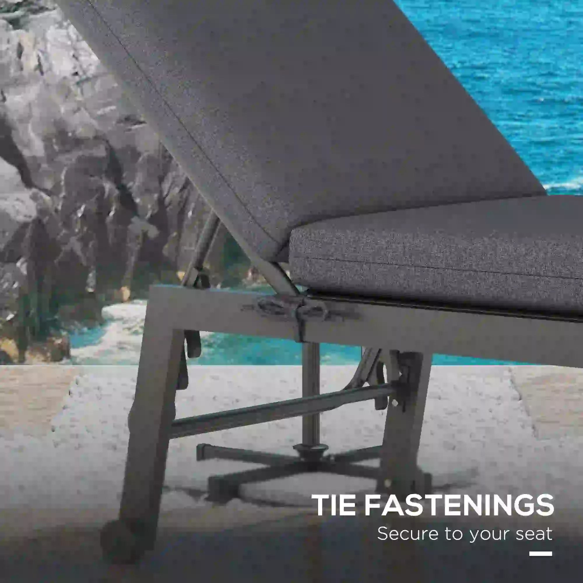 2-Piece Patio Chair Cushion Set with Ties, Indoor Outdoor, Grey Patio Chair Cushions at Gallery Canada