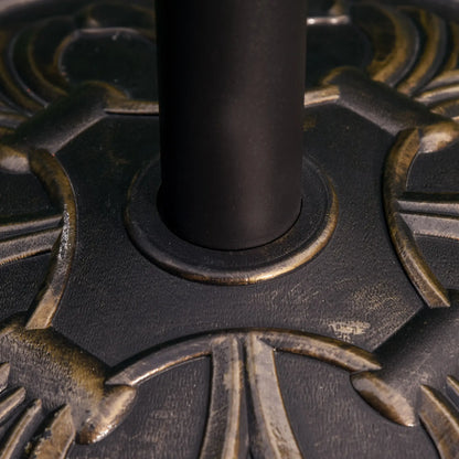 29 lb Concrete Umbrella Base, 19" Round, Outdoor Parasol Holder, Bronze Umbrella Bases at Gallery Canada