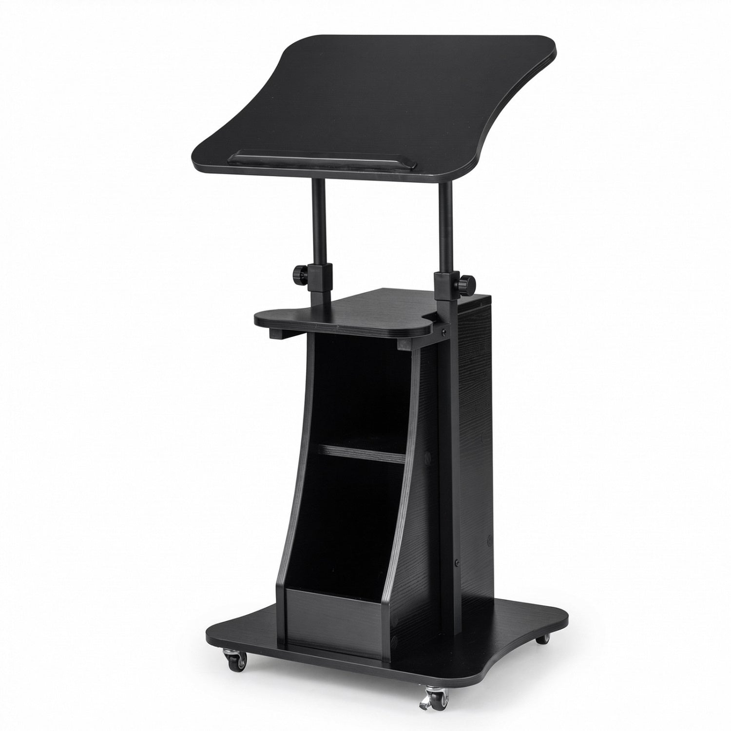 Height Adjustable Sit To Stand Laptop Desk Cart, Black Laptop Tables & Printer Stands at Gallery Canada