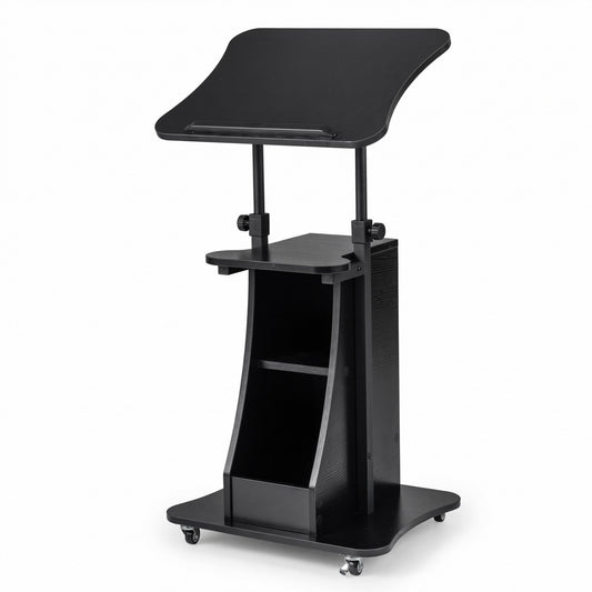 Height Adjustable Sit To Stand Laptop Desk Cart, Black Laptop Tables & Printer Stands Black at Gallery Canada
