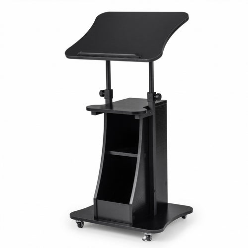 Height Adjustable Sit To Stand Laptop Desk Cart, Black
