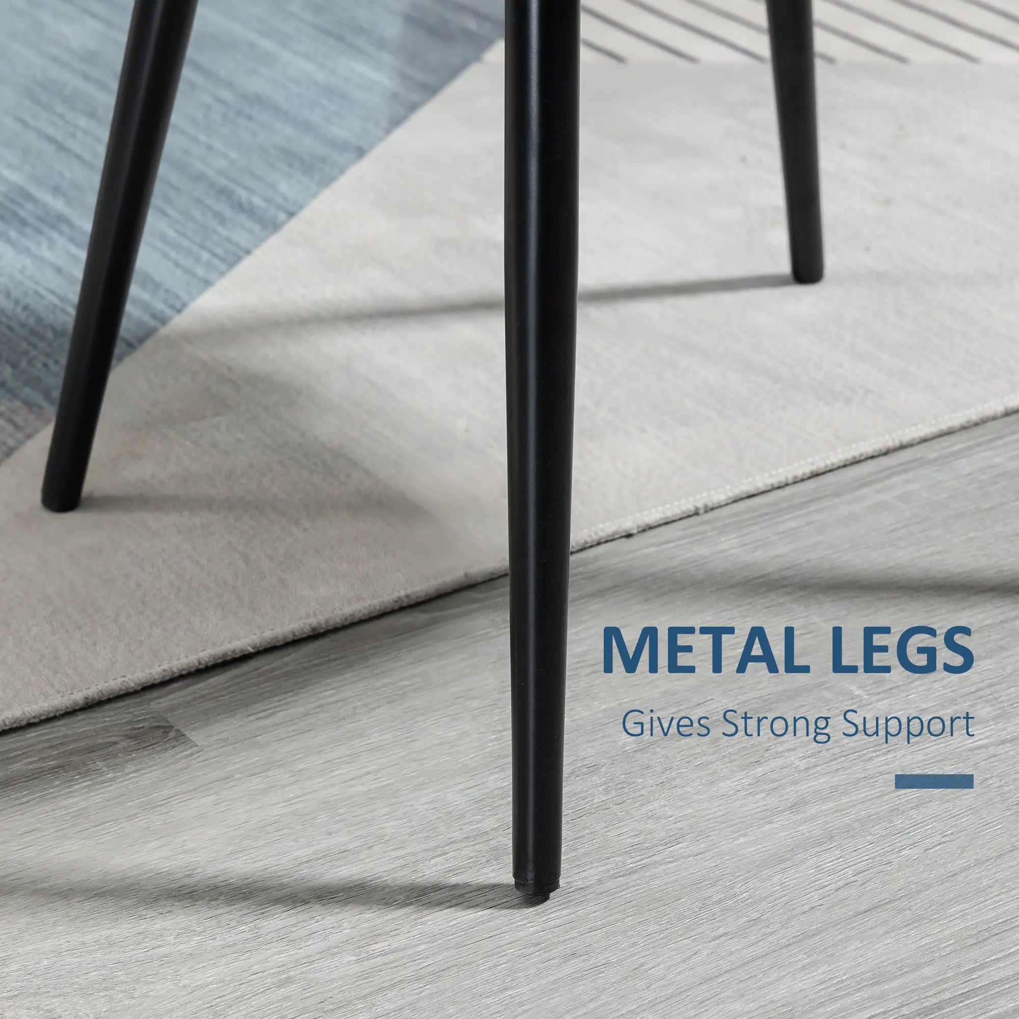 Set of 2 Mid-Back Dining Chairs, Velvet Upholstery, Dark Blue, Dark Blue Bar Stools at Gallery Canada