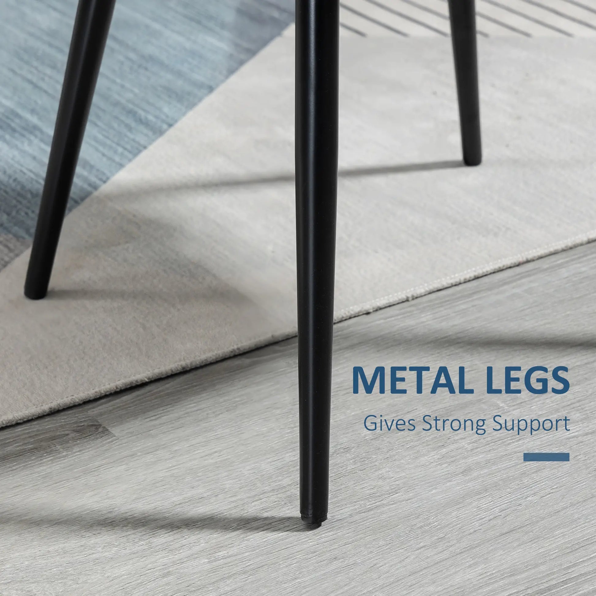 Set of 2 Mid-Back Dining Chairs, Velvet Upholstery, Dark Blue, Dark Blue Bar Stools at Gallery Canada