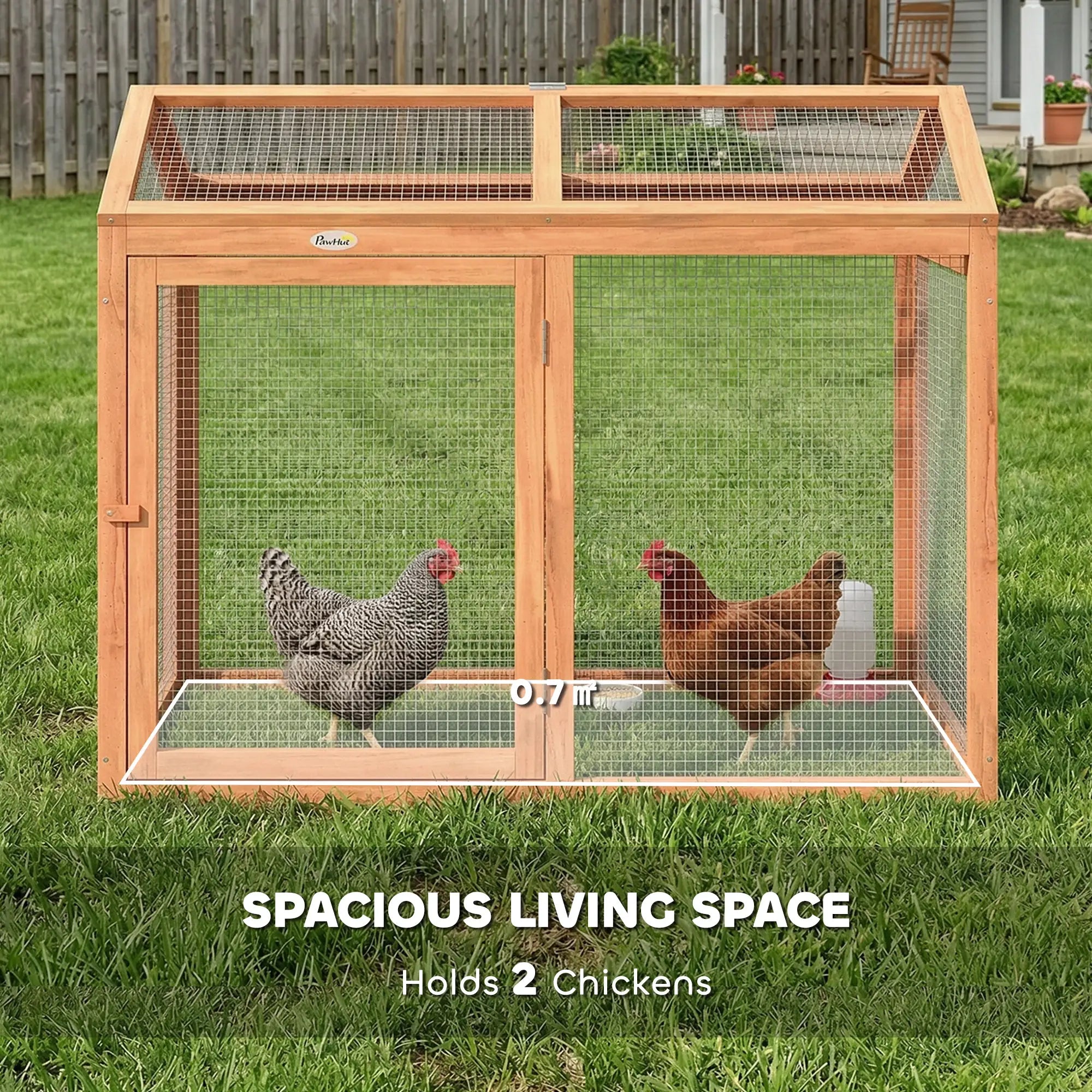 Wooden Chicken Run, Outdoor Coop With Perch, Dual Doors, Hen House Rabbit Hutch Chicken Coops at Gallery Canada