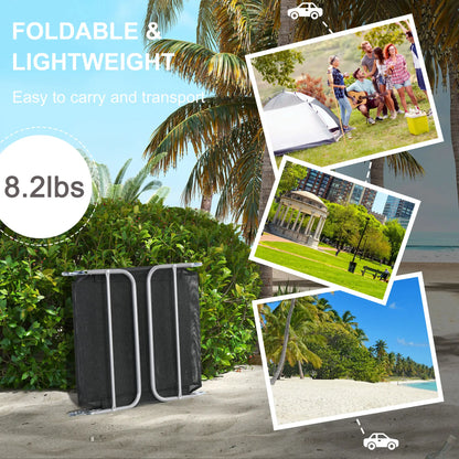 Folding Outdoor Lounge Chair Set, 2 Reclining Tanning Chairs, 5-Position Adjustable Backrest, Black Lounger Chairs at Gallery Canada