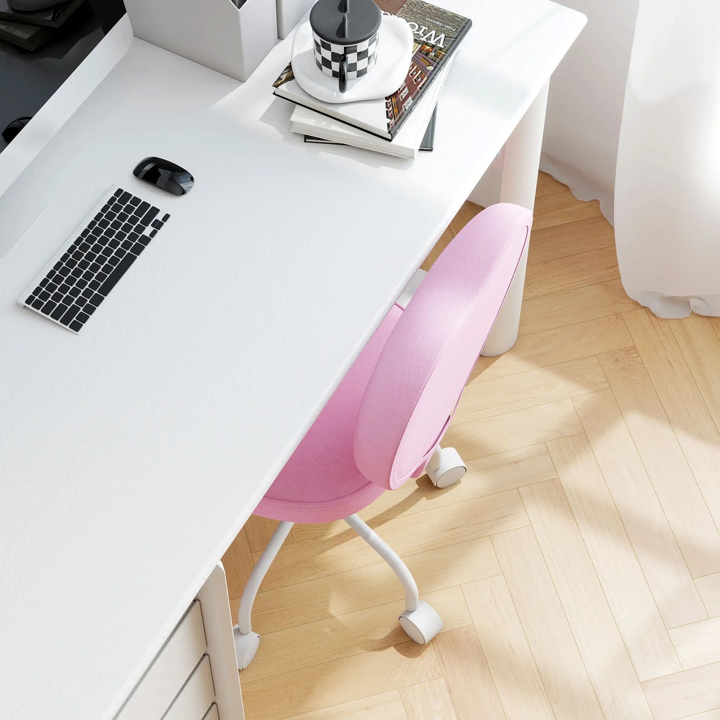 Heart Love Shaped Office Chair, Adjustable Height, Pink Task Chairs at Gallery Canada