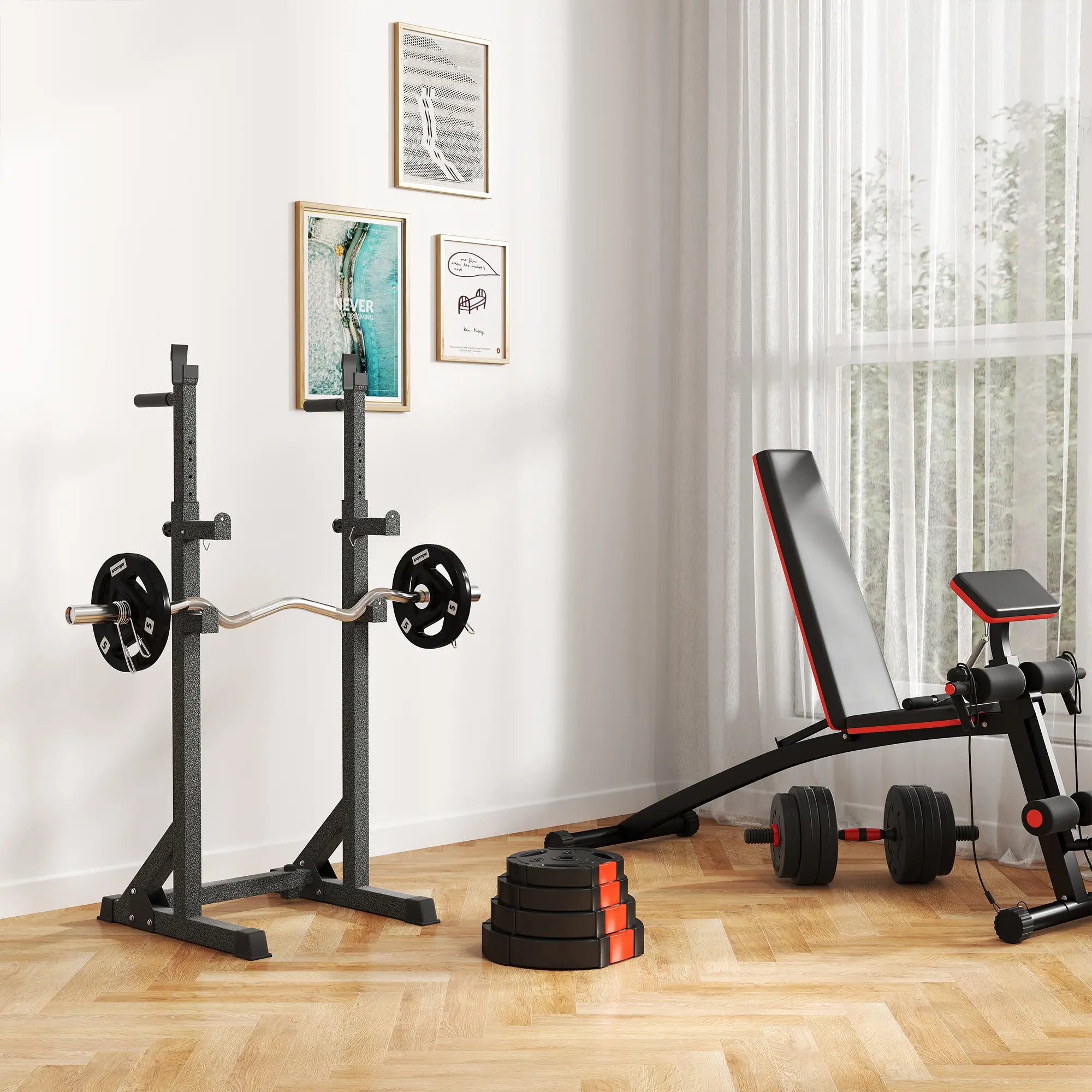 1-Inch Weight Plates, Barbell Weights Set, 2 x 17lbs + 2 x 11lbs Dumbbells & Barbells at Gallery Canada