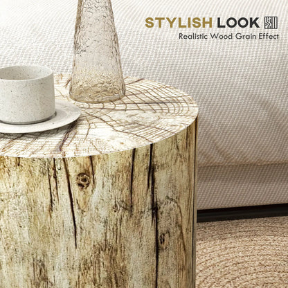 17" Tall Tree Stump End Table, Concrete Sofa Side Table, Garden Stool, Natural Side Tables at Gallery Canada