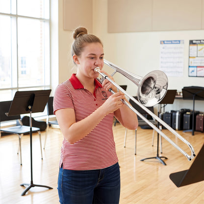 Slide Trombone for Beginners with Case & Strap, Silver