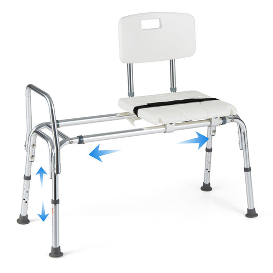 Sliding Tub Transfer Bench, Shower Chair for Elderly, White Bath Safety White at Gallery Canada