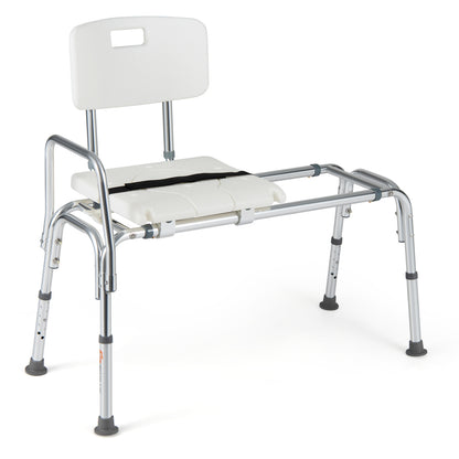 Banc de transfert de baignoire coulissant, chaise de douche pour personnes âgées, blanc