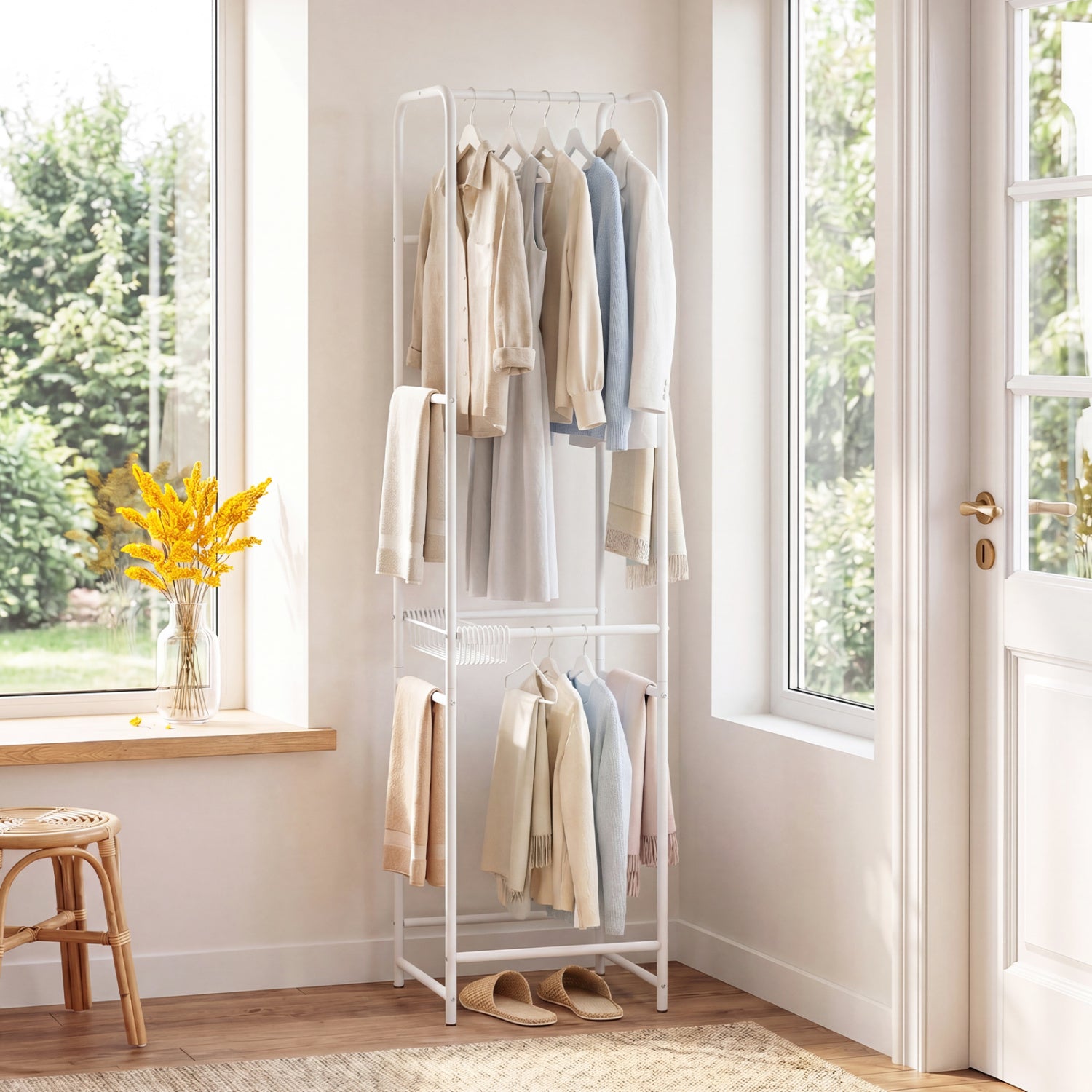 Slim Freestanding Coat Rack, 8 Hanging Rods Garment Organizer Coat Racks & Hall Trees at Gallery Canada