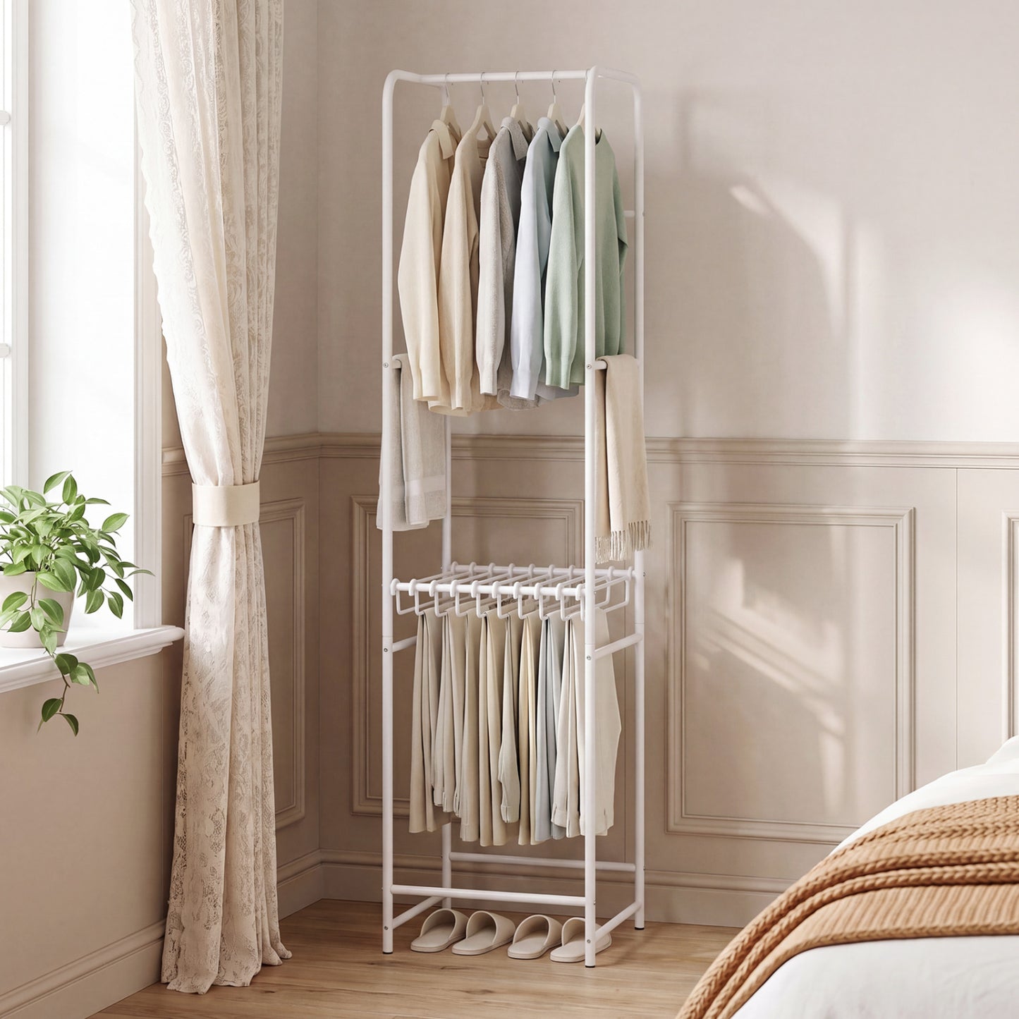 Slim Freestanding Coat Rack, 8 Hanging Rods Garment Organizer Coat Racks & Hall Trees at Gallery Canada