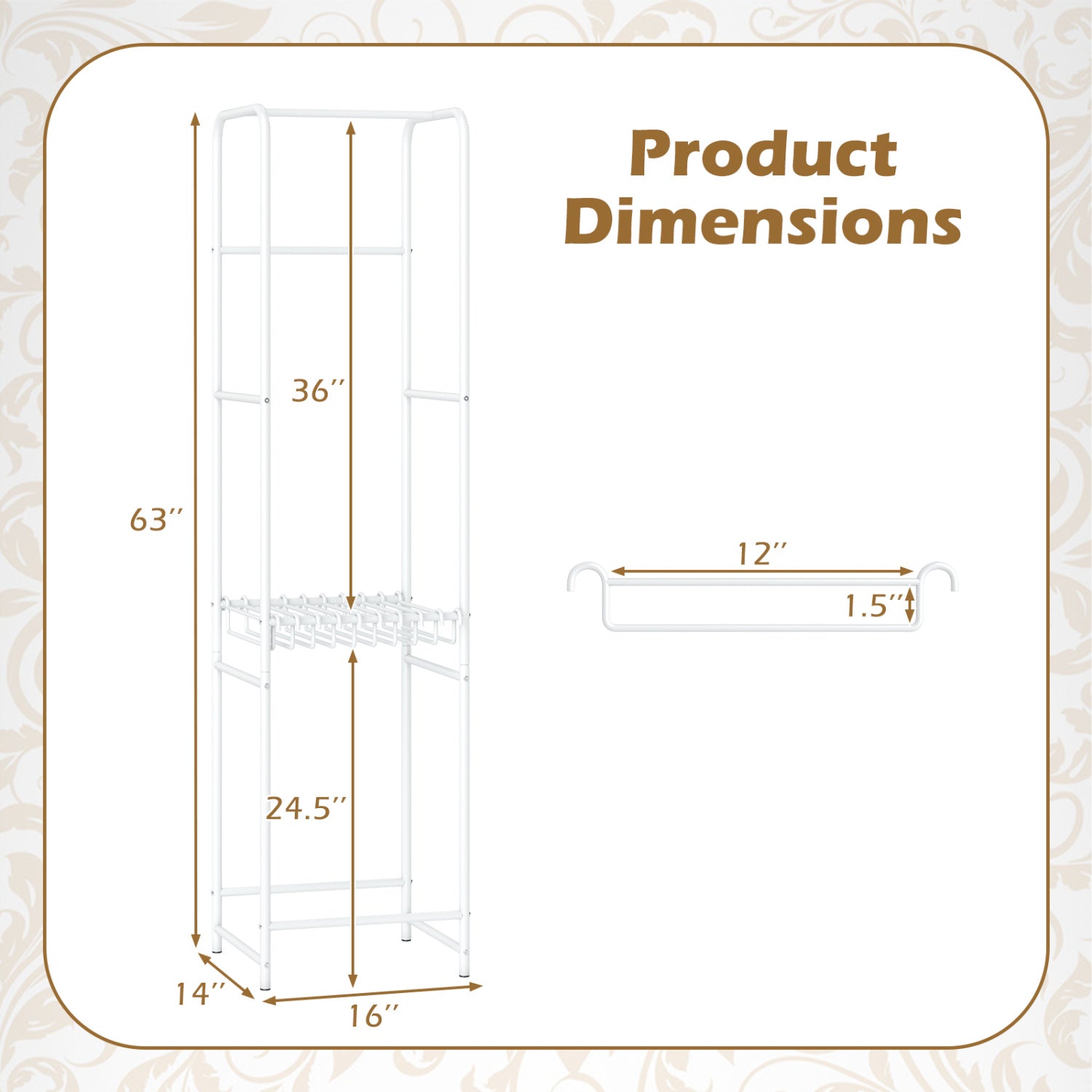 Slim Freestanding Coat Rack, 8 Hanging Rods Garment Organizer Coat Racks & Hall Trees at Gallery Canada
