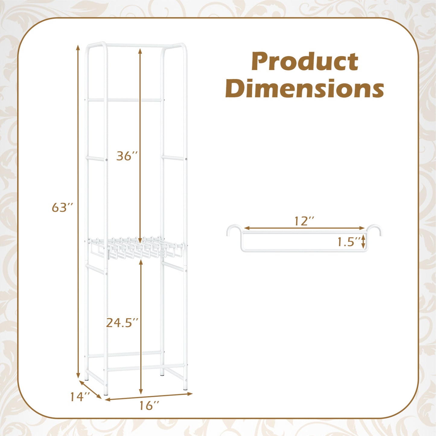 Slim Freestanding Coat Rack, 8 Hanging Rods Garment Organizer Coat Racks & Hall Trees at Gallery Canada