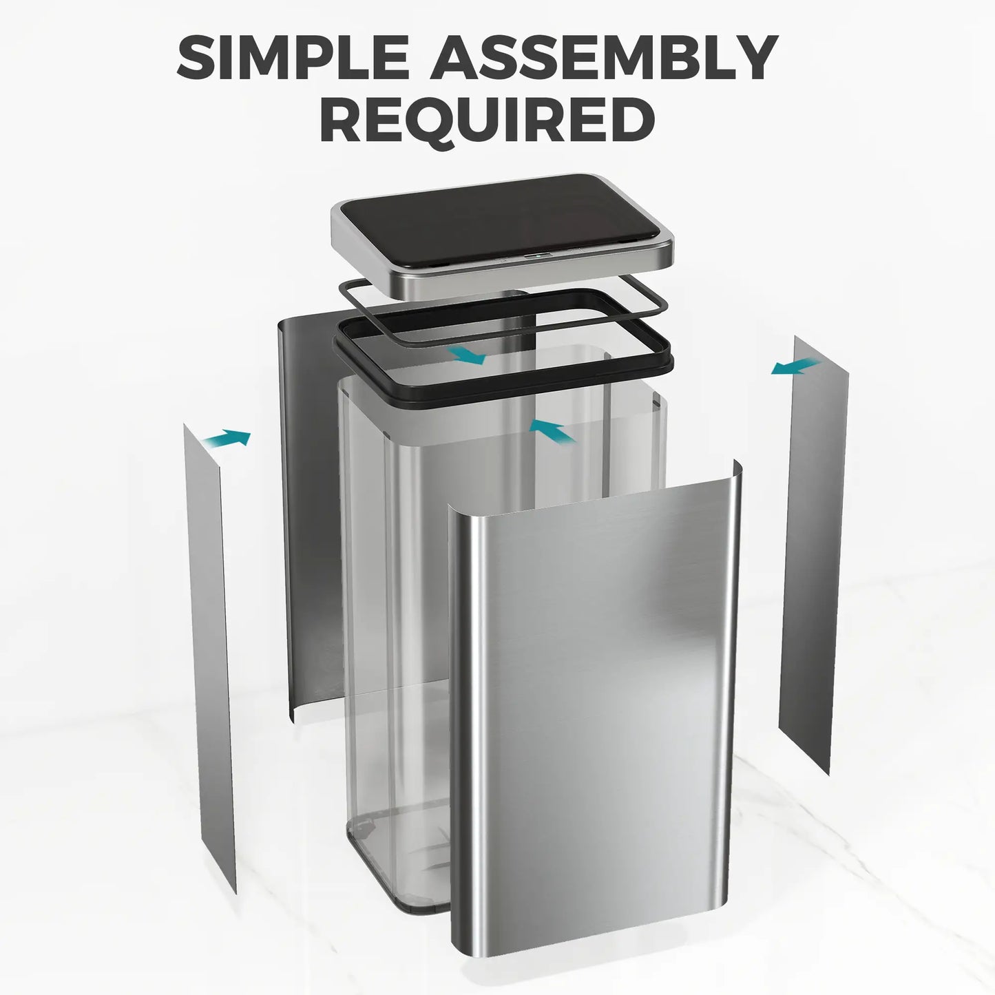 13.2 Gallon Automatic Garbage Can, Soft Close Lid, Touchless Trash Can Household Supplies at Gallery Canada
