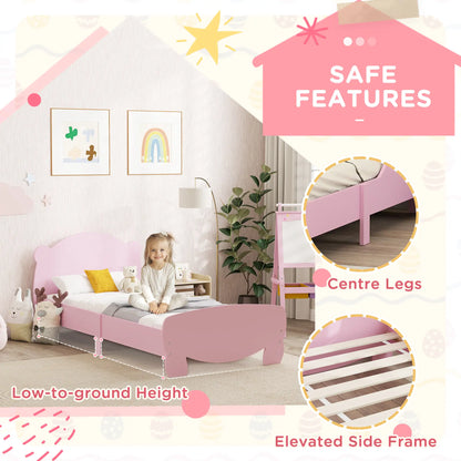 Twin Bed Frame, Bear Headboard, Slats Support, No Box Spring, Pink Kids Bedroom Furniture at Gallery Canada