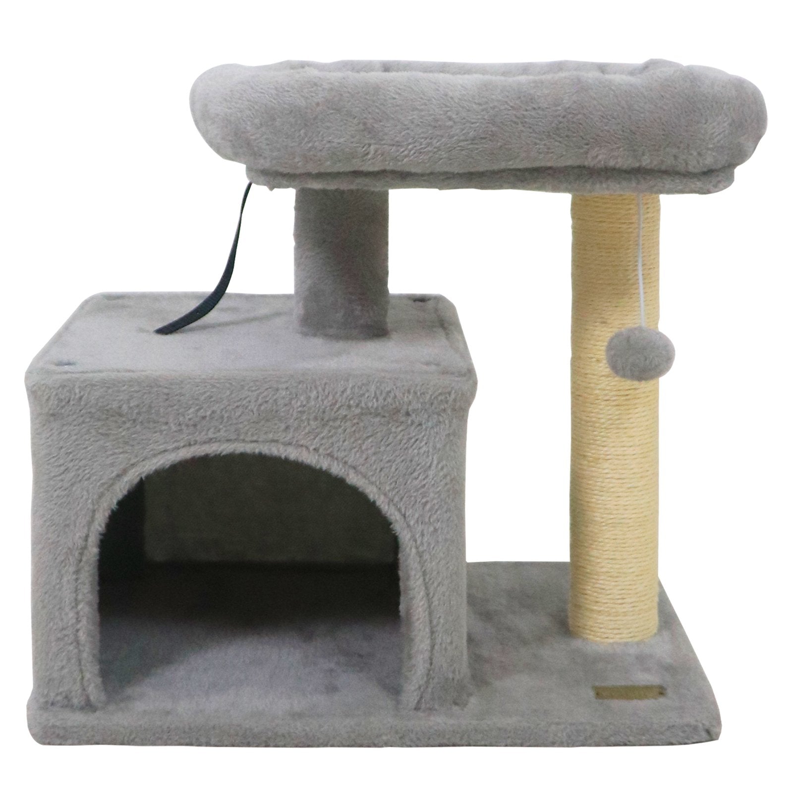 Small Cat Tree with Large Padded Plush Perch for Indoor Cats, Light Gray Cat Trees Condos & Scratchers Light Gray at Gallery Canada