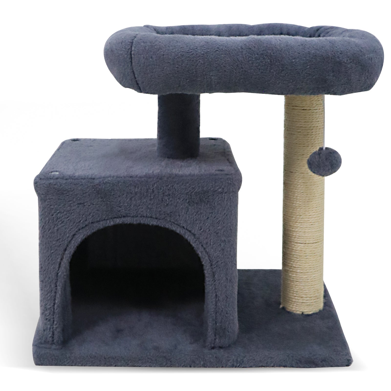 Small Cat Tree with Large Padded Plush Perch for Indoor Cats, Dark Gray Cat Trees Condos & Scratchers at Gallery Canada