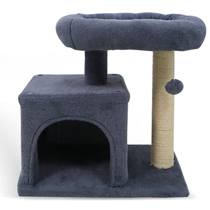 Small Cat Tree with Large Padded Plush Perch for Indoor Cats, Dark Gray Cat Trees Condos & Scratchers at Gallery Canada
