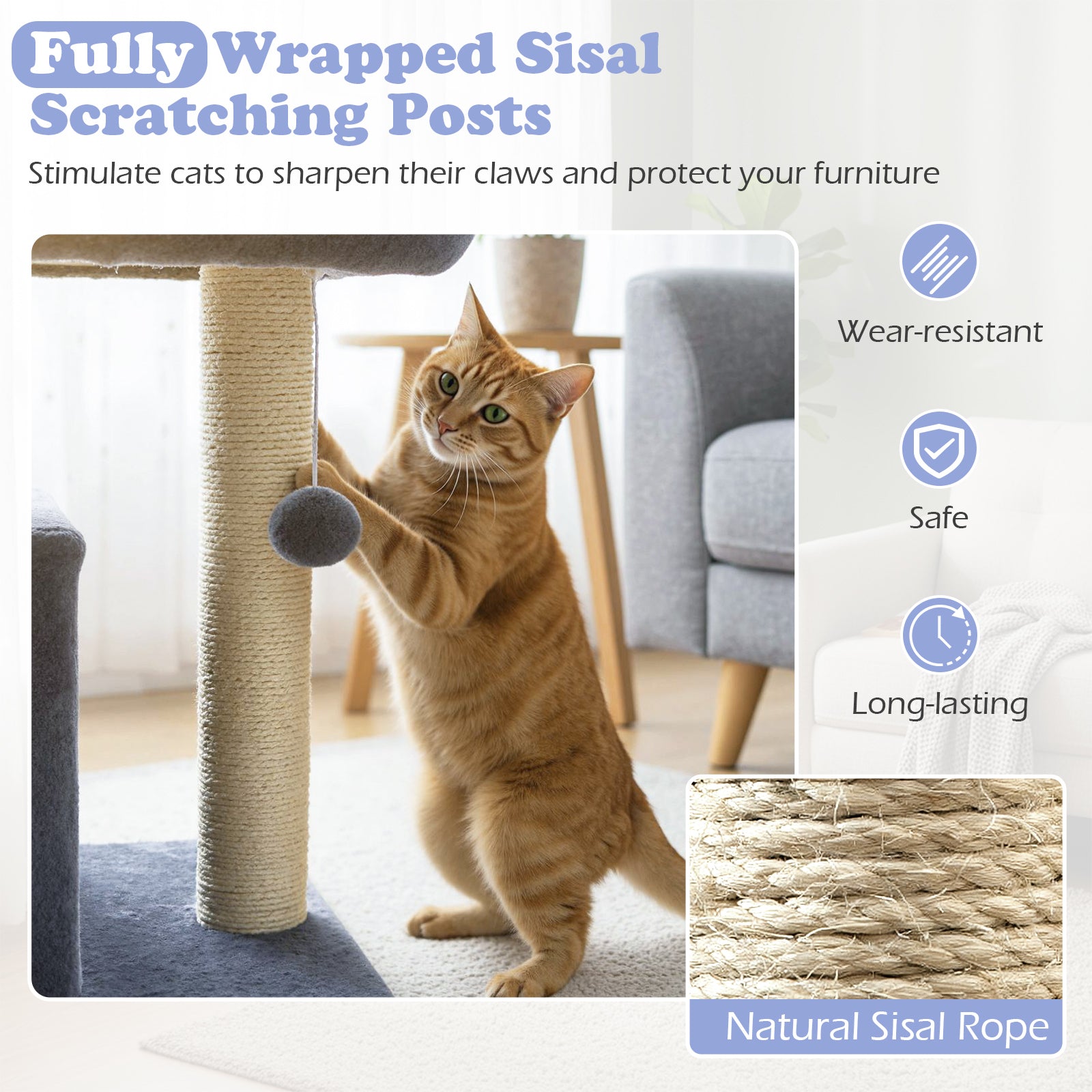 Small Cat Tree with Large Padded Plush Perch for Indoor Cats, Dark Gray Cat Trees Condos & Scratchers at Gallery Canada