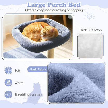 Small Cat Tree with Large Padded Plush Perch for Indoor Cats, Dark Gray Cat Trees Condos & Scratchers at Gallery Canada