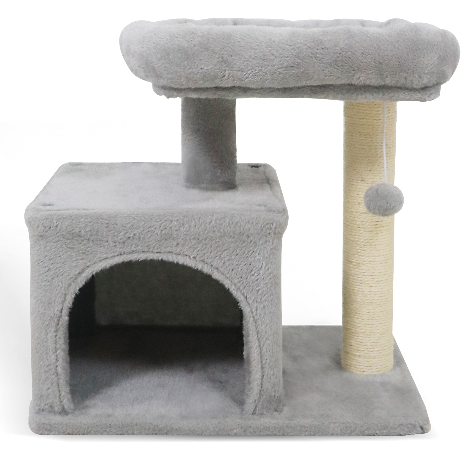Small Cat Tree with Large Padded Plush Perch for Indoor Cats, Light Gray Cat Trees Condos & Scratchers at Gallery Canada