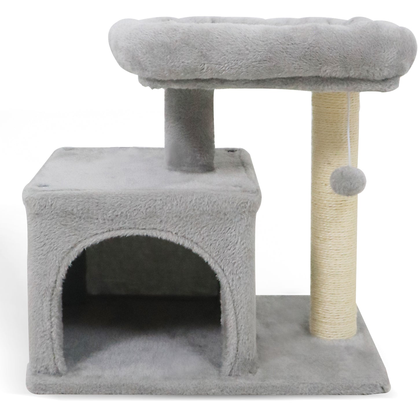 Small Cat Tree with Large Padded Plush Perch for Indoor Cats, Light Gray Cat Trees Condos & Scratchers at Gallery Canada
