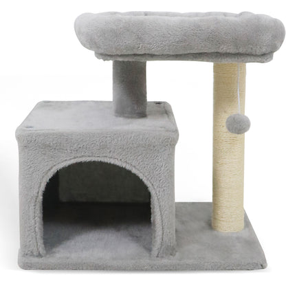 Small Cat Tree with Large Padded Plush Perch for Indoor Cats, Light Gray Cat Trees Condos & Scratchers at Gallery Canada