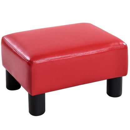 Small PU Leather Rectangular Seat Ottoman Footstool, Red Ottomans at Gallery Canada