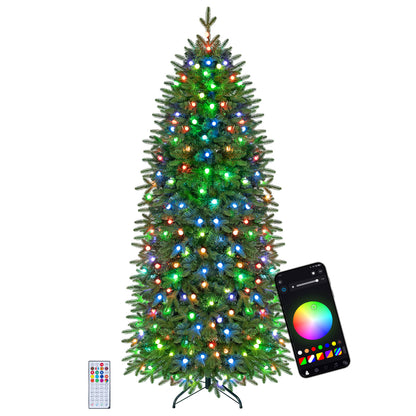 Smart Pre-Lit Christmas Tree, RGB LED Lights, M, Green