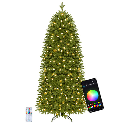 Smart Pre-Lit Christmas Tree, RGB LED Lights, M, Green