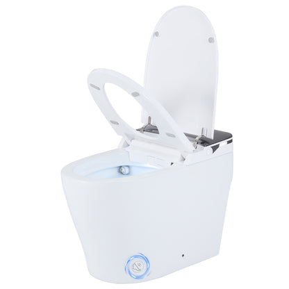 Smart Toilet, ADA Height, Auto Flush, Heated Seat, Remote, White Toilet White at Gallery Canada