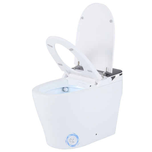 Smart Toilet, ADA Height, Auto Flush, Heated Seat, Remote, White Toilet White at Gallery Canada