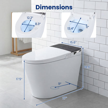 Smart Toilet, ADA Height, Auto Flush, Heated Seat, Remote, White Toilet at Gallery Canada